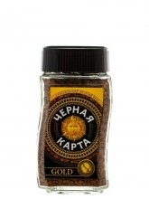 Кофе растворимый Черная карта Gold (Голд) 95 г, стеклянная банка